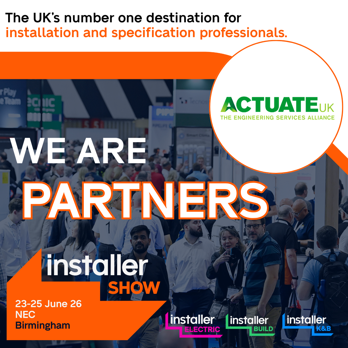 Actuate UK joins InstallerSHOW 2026 as a strategic partner